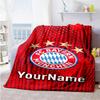 Fc Bayern München 11 Personalized Text Blanket Cozy Personalized Blanket Durable Comfort Great for Bed Bedding Chair Home Decor