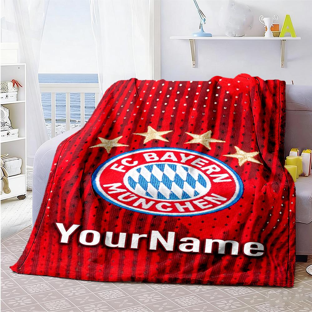 Fc Bayern München 11 Personalized Text Blanket Cozy Personalized Blanket Durable Comfort Great for Bed Bedding Chair Home Decor