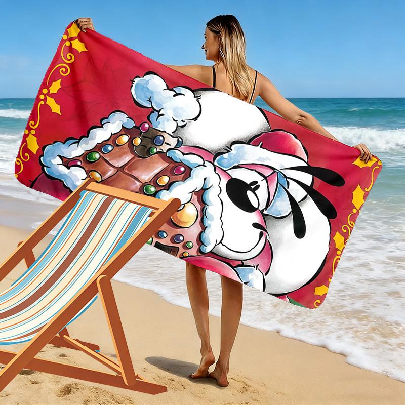 Diddl the Jumping Mouse4 Print Beach Towel, Large Soft Quick Dry Towel for Beach Camping Swimming