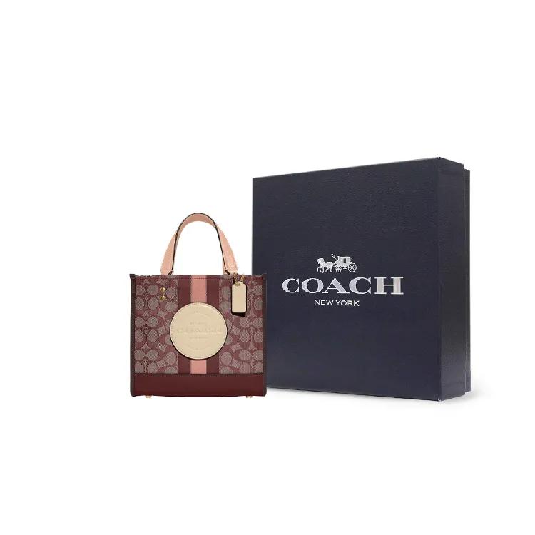 COACH Dempsey Fabric Cow Leather Tote Bag , Shopping Bag , Shoulder Bag , Crossbody Bag , Handbag Small Women's (Unisex) Handbags