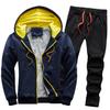 Зимний мужской толстый и плюшевый теплый комплект худи Спортивная одежда Зимний мужской толстый и плюшевый спортивный теплый костюм Набор из двух предметов
