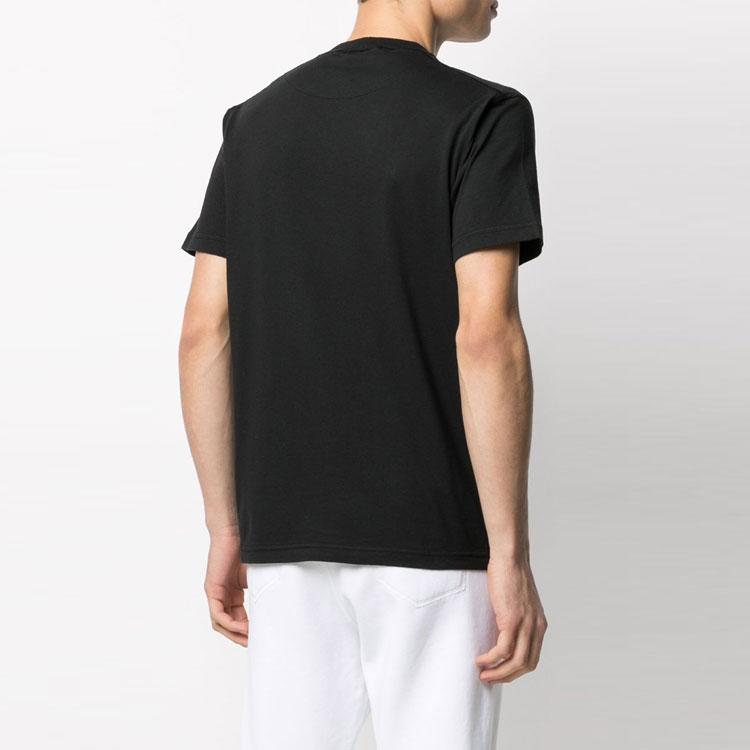 Stone Island Logo Micro Round Neck Short Sleeve T-Shirt Men Tops Black 741523757-V0029