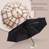 Sunshade, Sun Protection, Uv Protection, Rain or Shine Dual-Use Umbrella, Foldable, Portable, Thickened and Reinforced, Plaid Sun Umbrella for Men