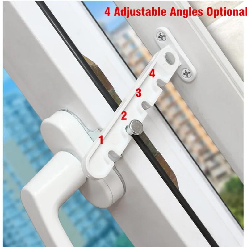  Inner Window Limiter Latch Position Stopper Casement Wind Brace Home Security Door Windows Sash Lock Child Safety Protection