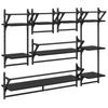 Wall Shelf Set 6 pcs Black Oak Effect 100 x 25 x 30 cm