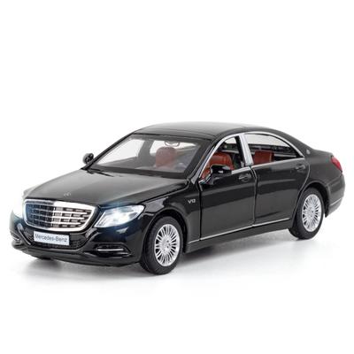 Масштаб 1/32 Benz S600, литая под давлением модель автомобиля, игрушечный автомобиль с откатным механизмом, звуком и светом для детей, коллекция подарков для мальчиков и девочек