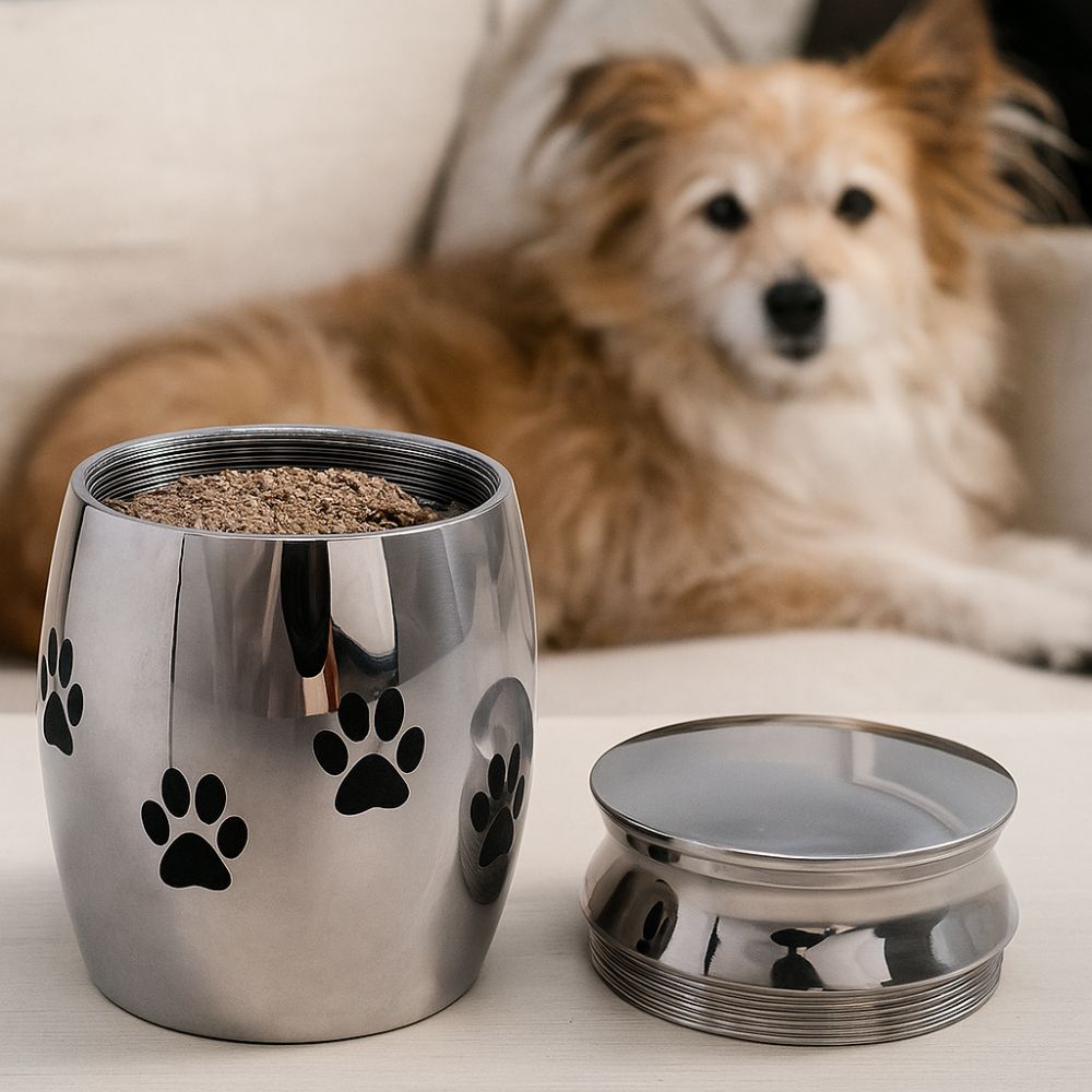 Waterproof Pet Cremation Urns Stainless Steel Keepsake Burial Jar Sympathy Gift