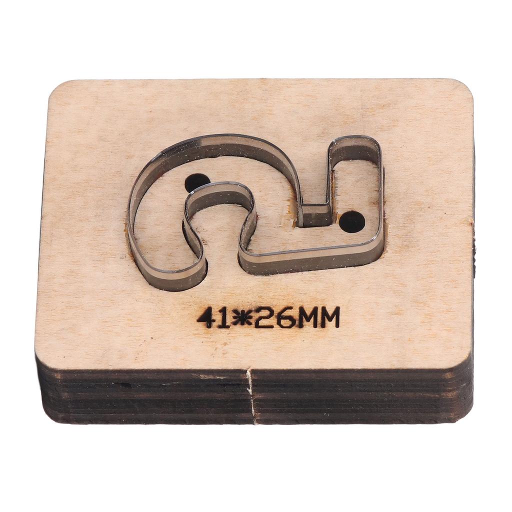 Форма для резки номер 5, деревянная основа, металлический полый штамп для штамповки кожи своими руками, 41x26 мм