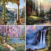 Numbers Oil Paint Digital Oil Paint Landscape Decor Picture Canvas Coloring Drawing Waterfall Craft
