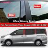 Глянцевая черная накладка на стойку кузова BC для Toyota Noah Voxy Esquire R80, имитация зеркала, наклейка из поликарбоната под карбон