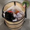 Waste Bucket Large Capacity Easy To Carry Stackable Foldable Plastic Leaf Bag with Handle for Lawn