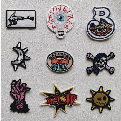 Череп, вышитые пальцами, патчи в стиле хиппи, рок-лягушка, нашивки для одежды, сделай сам, термоклеевые нашивки на одежде, значок в стиле панк