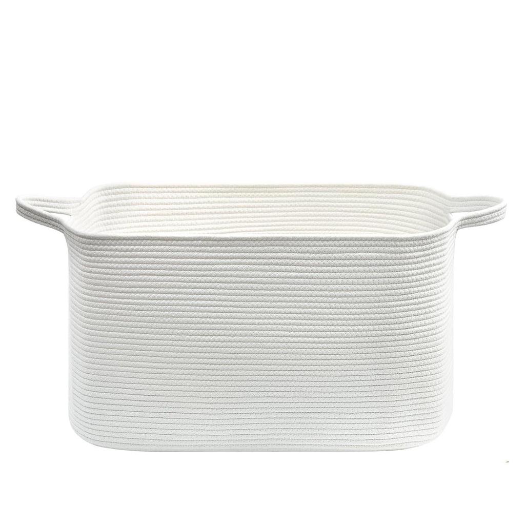 Корзина для хранения из плетеной хлопковой веревки большой вместимости для белья или игрушек