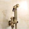 Antique Hand Held Bidet Sprayer Douche Toilet Kit Gold Brass Shattaf Shower Head Antique Copper Valve Set Jet Bidet Faucet Set