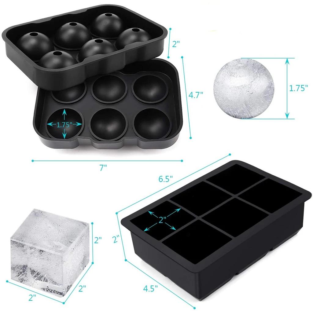 4/6/8/15 Grid Big Ice Food Mold Giant Jumbo Large Food Grade Silicone Ice Cube Square Tray Mold DIY Ice Maker Ice Cube Tray