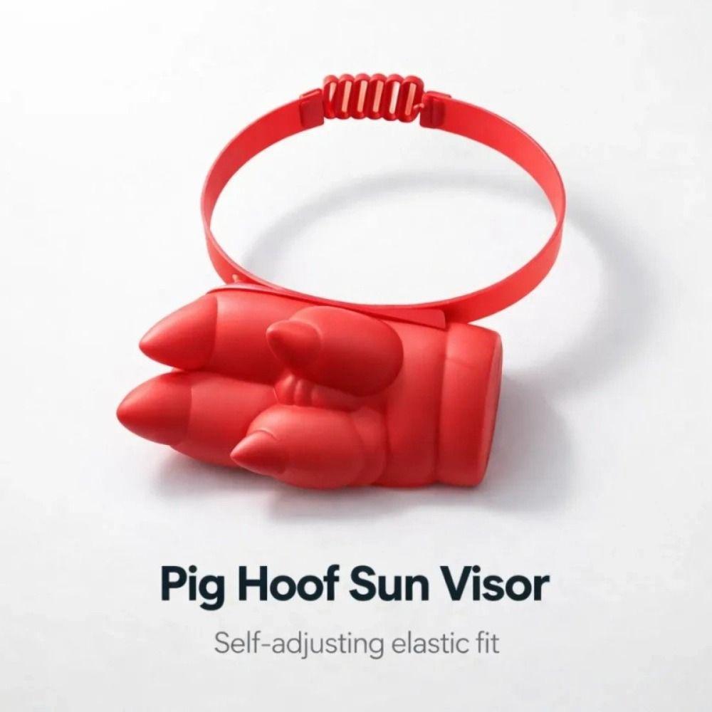 3D Printing 3D Printing Pig Trotter Cap Adjustable Hand Sun Visor Headband Outdoor Activities