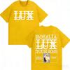 Rosala Rosalia LUX album tour 2026 graphic 100Cotton unisex shirt Y2k Hip hop Style Summer Unisexs Short sleeve Tshirt fan gift