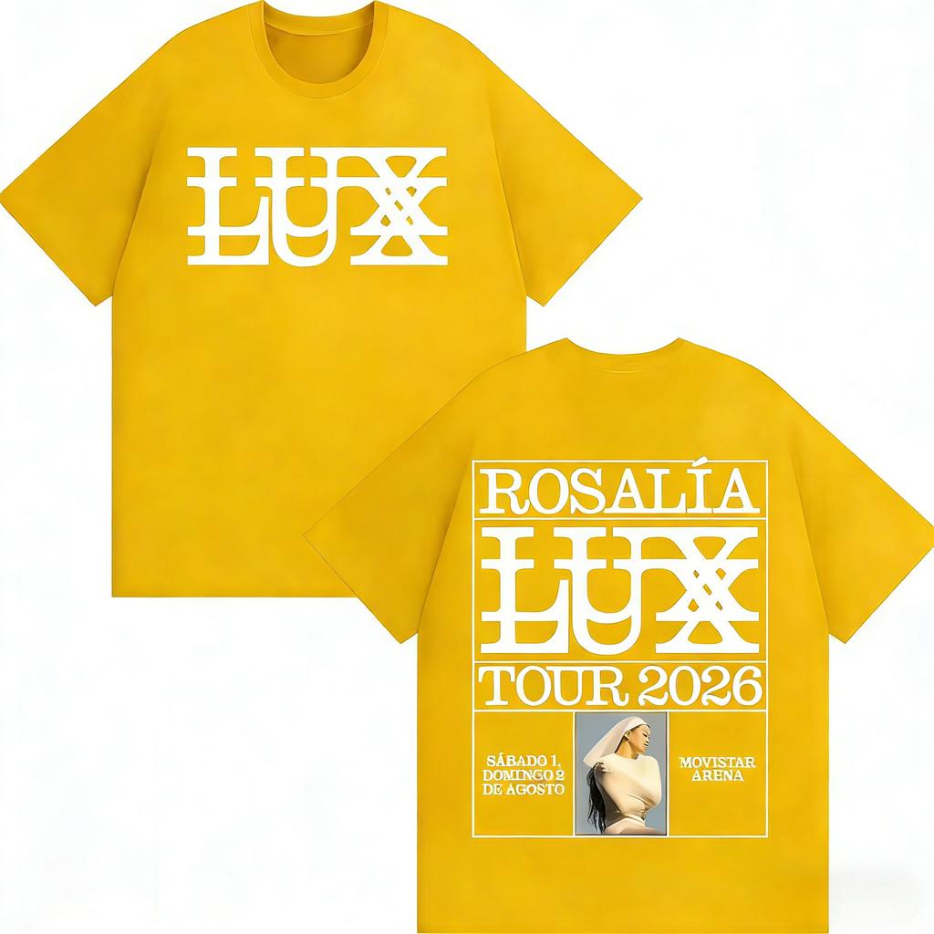 Rosala Rosalia LUX album tour 2026 graphic 100Cotton unisex shirt Y2k Hip hop Style Summer Unisexs Short sleeve Tshirt fan gift