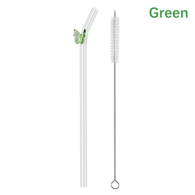 Набор стеклянных трубочек-бабочек, многоразовый барный инструмент для питья коктейлей и коктейлей