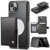 For iPhone 14 Case JEEHOOD J09 RFID Blocking Card Holder Leather Back Phone Cover Compatible with MagSafe