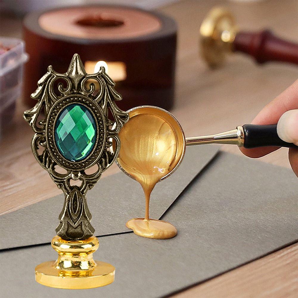 Decorative DIY Scrapbooking Double Diamond Seal Handle Seal Stamp Tool Wax Seal Stamp Handle