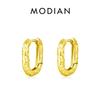 MODIAN 925 Sterling Zilver Prachtige U Vorm Textuur Oorringen Voor Vrouwen Wit Verguld Hypoallergene Fijne Sieraden