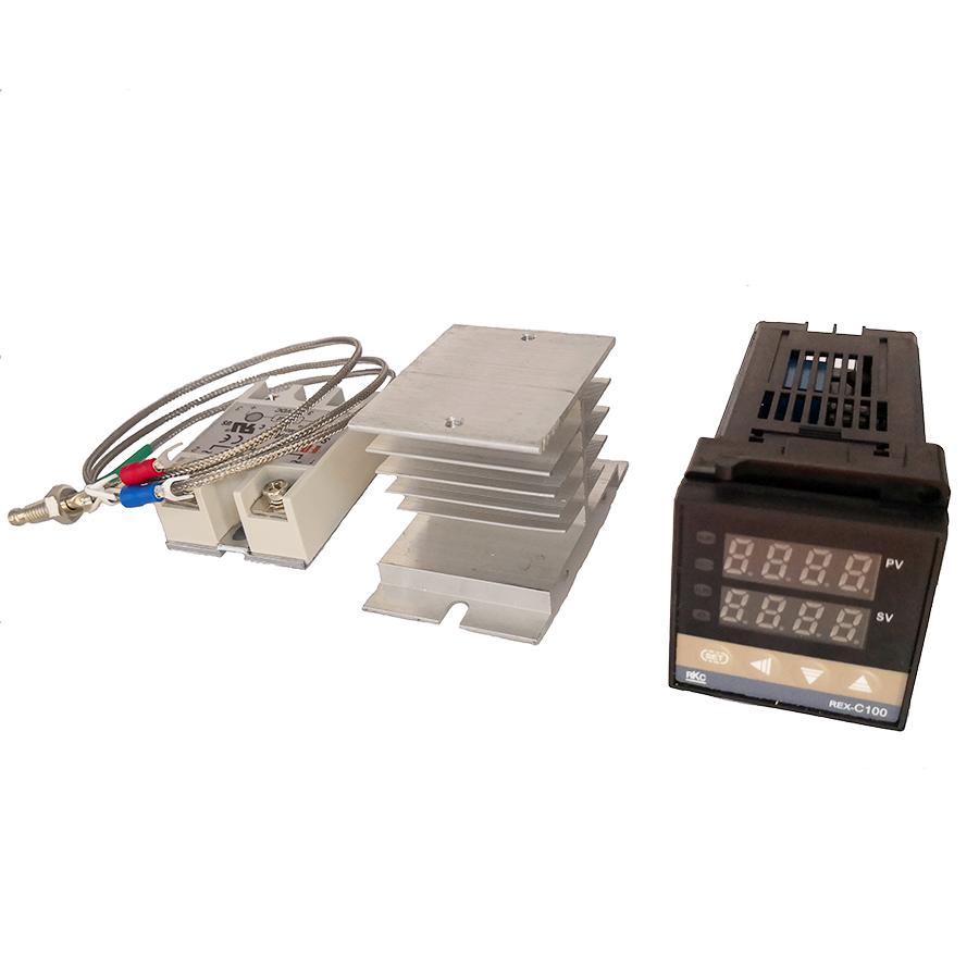 REX-C100 Digital PID Thermostat Temperature Controller digital REX-C100 40A SSR Relay/K Thermocouple Probe/heat sink