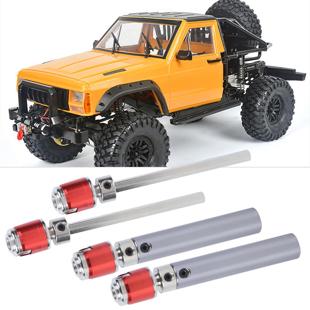 2 Set Metal Transmission Drive Shaft Upgrade Parts Fit for Axial SCX10 D90 1 10 RC CarSilver Red