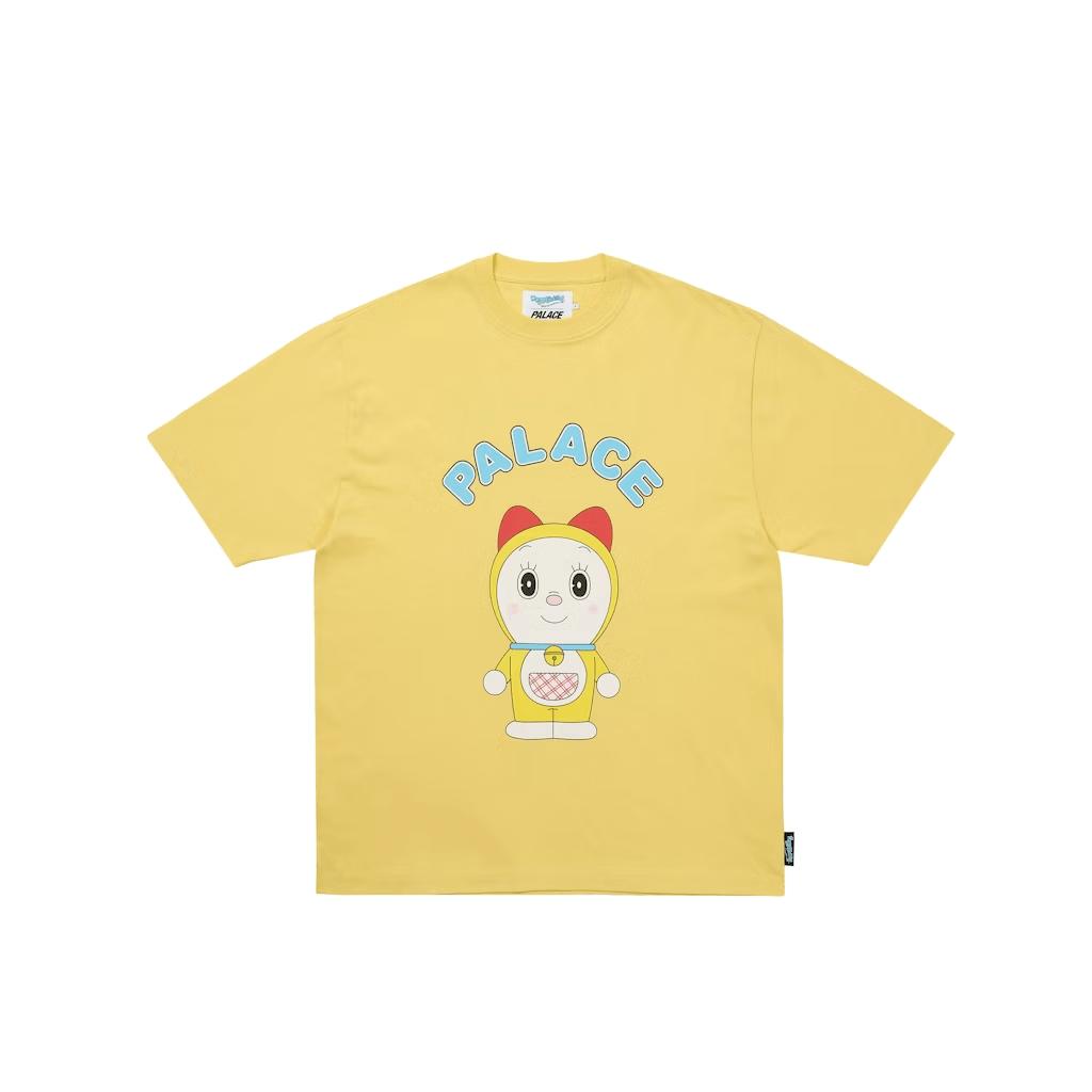Palace X Doraemon T-Shirt Blessed Yellow Unisex Tops P29TS026