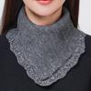 Thick Winter Warm Ring Scarf Women Solid Knitted Striped Collor Neckerchief Outdoor Ski Full Mask Woolen Yarn Bufanda Muffler