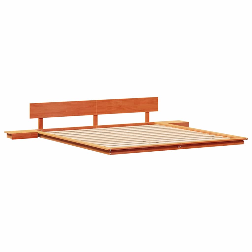 Brown Bed Frame 200 x 200 cm Wood