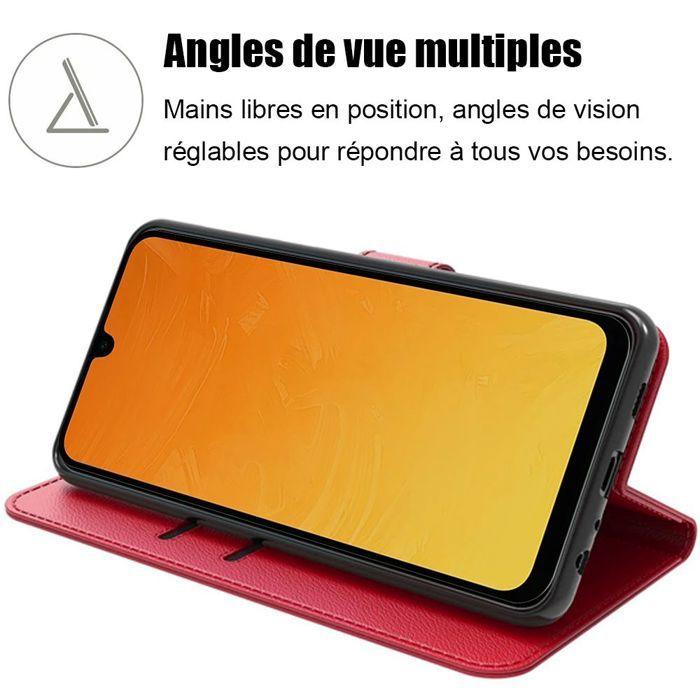 Coque de protection - BOOLING - pour Samsung Galaxy A26 5G - Cuir PU Rouge - Antichoc 360° - Support intégré