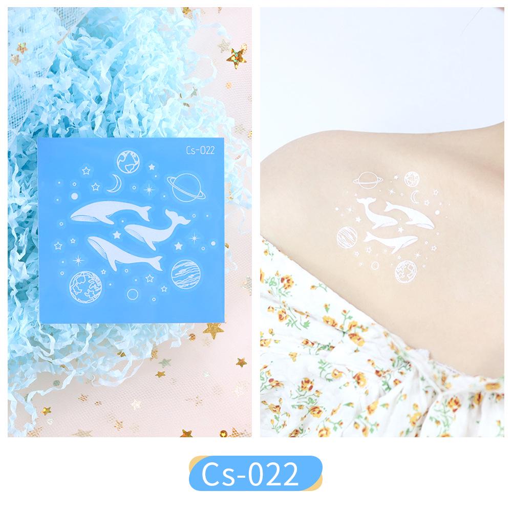 Trendy White Flower Temporary Tattoo Stickers for Face & Arm