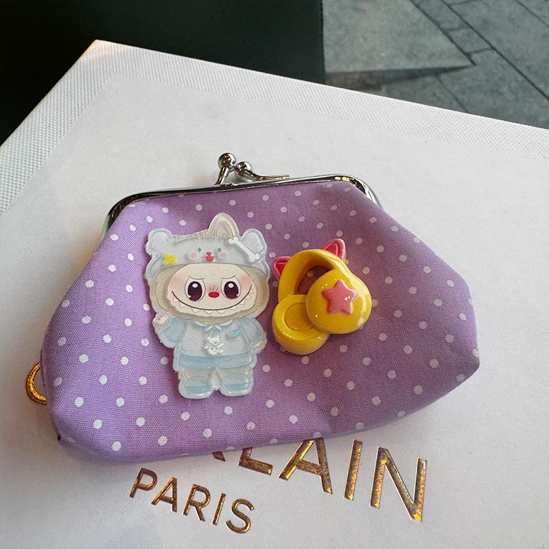 Детский кошелек для монет Labubu мультяшный ретро л девчачий сердечко сумка для ключей ручная сумка для монет девочка CLE