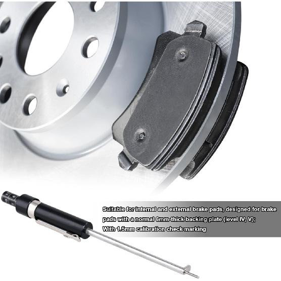 Brake Pad Thickness Gauge, Brake Pad Measure Tool with Scale Brake Pad Gauge Brake Pad Tester for Internal External Brake Pads Measuring