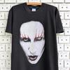 Винтажная футболка Marilyn Manson 2000 года с принтом большого лица Индустриальный Метал Альтернативный Глэм-рок Мерч Футболка Размер M