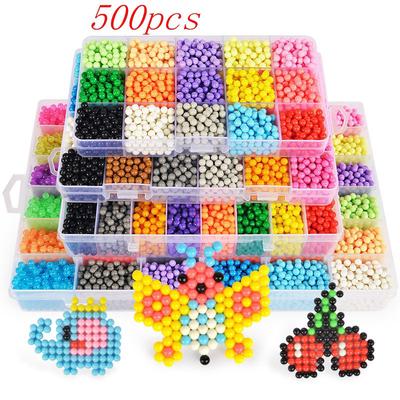 Конструктор из разноцветных бусин для детского творчества 500 шт