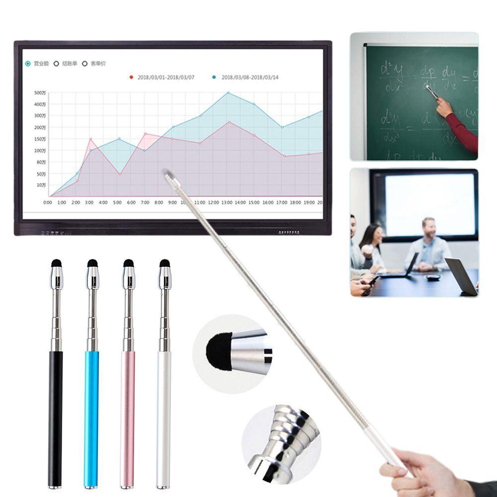 Stainless Steel Teaching Stick Retractable Handheld Presenter New Touch Screen Pen Teaching Tools