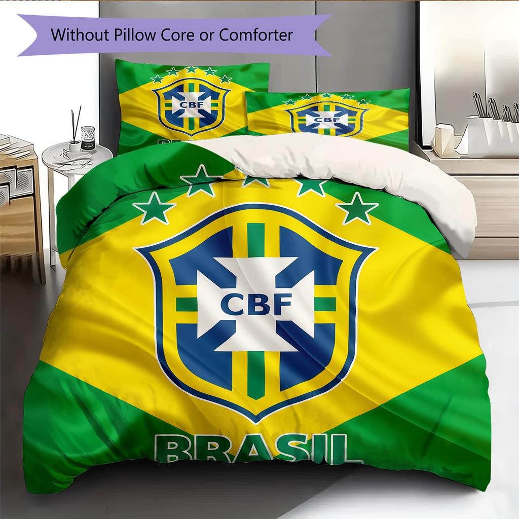 CBF Brasil Pattern Bedding Home Decoration Birthday Gift (1 * duvet cover + 2 * pillowcase, without core)