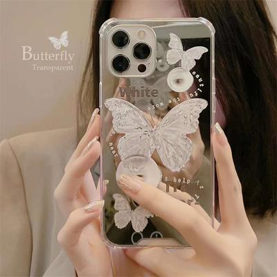 Модный зеркальный чехол с кристаллами и бабочкой в ​​стиле ретро для Iphone 14 13 Pro Max 12 11 Pro Xs Xr 7 8 Plus, мягкий противокапельный чехол
