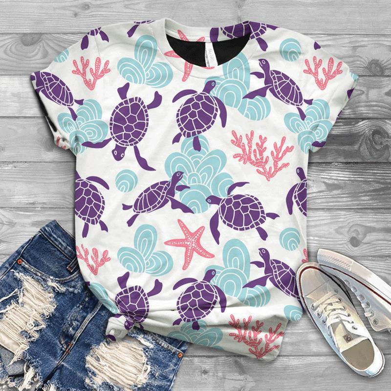 Летняя креативная большая свободная 3D футболка Fox, женская футболка с короткими рукавами и 3D-принтом