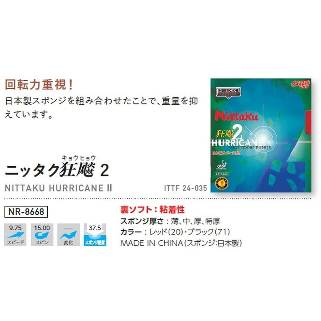 Накладка для настольного тенниса Nittaku Kyouhyou 2 мягкая клейкая красная толстая NR-8668 (скорость)