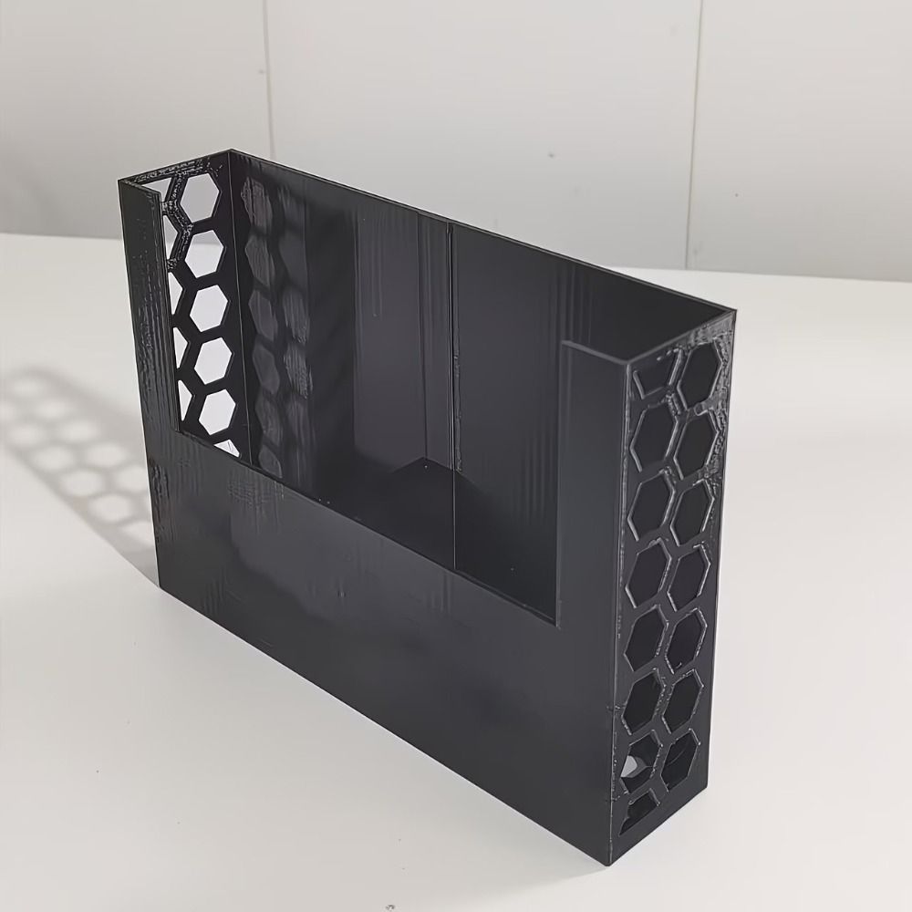 Black Color Remote Control Organizer Honeycomb Design Honeycomb Storage Box Living Room