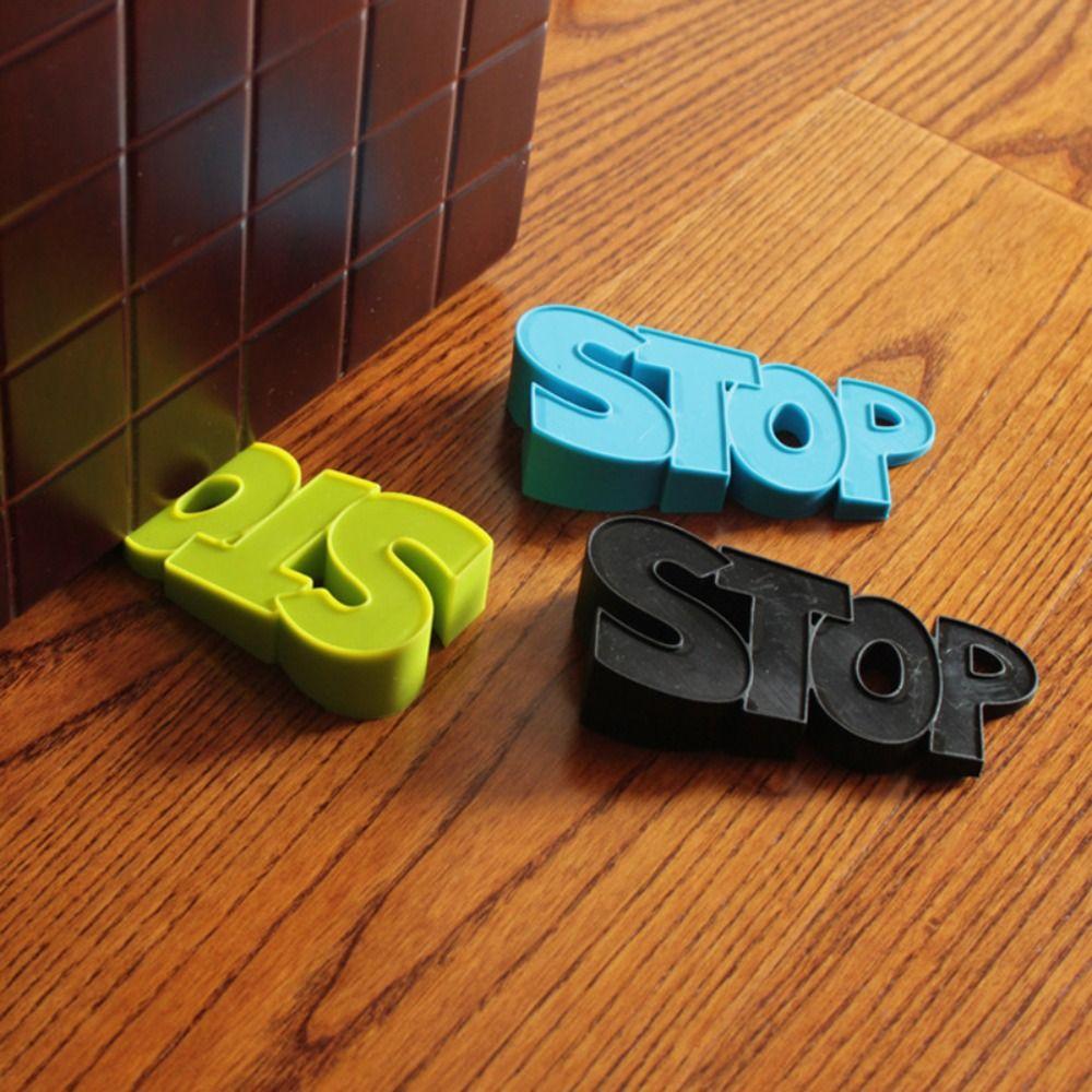Slip-resistant Anti-Collision Door Wedge STOP Letters Pattern Door Chuck Stopper Home Office