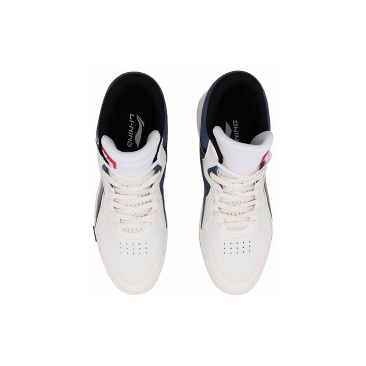 Li Ning Wave SUPERWAVE Mid Кеды для скейтборда Мужские Высокие Белый Черный Синий AGCQ061-2