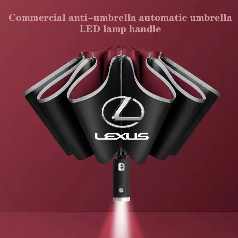 Car Sticker Reverse Folding Umbrella LED Reflective Stripe Umbrella For LEXUS RX300 RX330 RX350 IS250 LX570 Is200 Is300 Ls400XI9