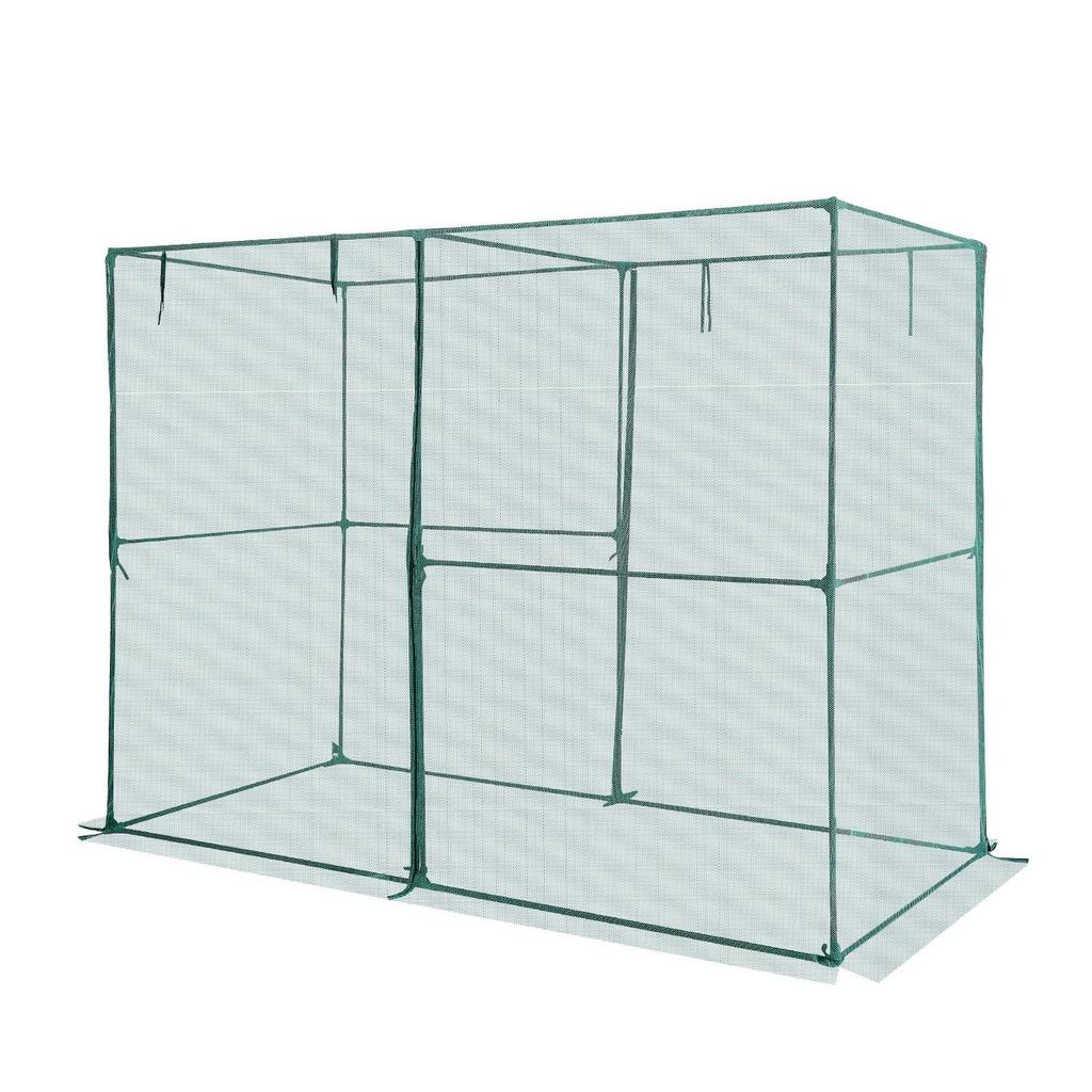 Crop Cage, 2.39 x 1.2 x 1.8 m Plant Protection Tent with Zippered Door, Wind-Resistant Tall Crop Cage, Easy to Install, Outdoor Raised Bed Cover,