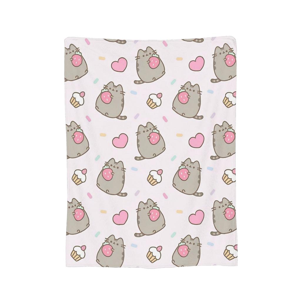 Kawaii Cute Blanket PPusheencats Flannel Awesome Breathable Throw Blankets for Bed Sofa  Winter
