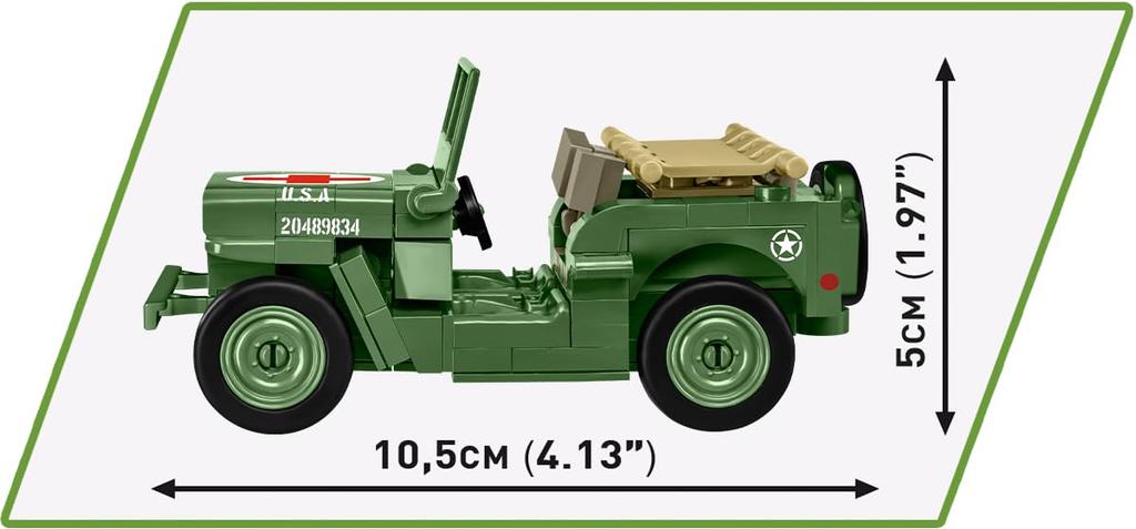 Историческая коллекция Kobi Вторая мировая война 2296 Willys MB и пулемет M2 2296