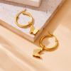 Gold Plated Stainless Steel Frosted Butterfly Hoop Earrings for Women